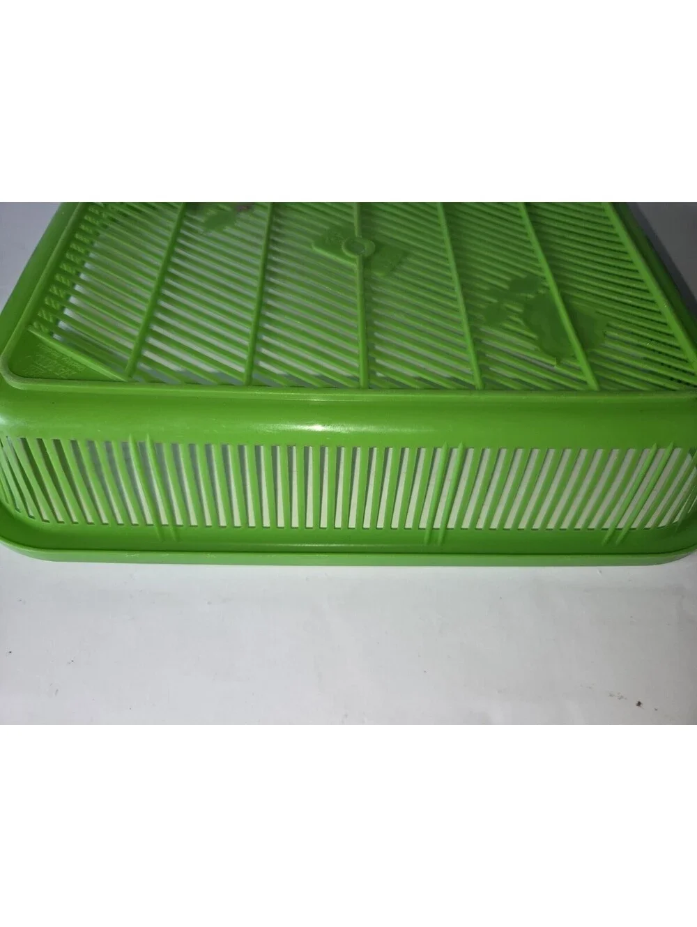 Vintage FPT FAMILY JAPANESE Tray Green Plastic Floral Design SG3